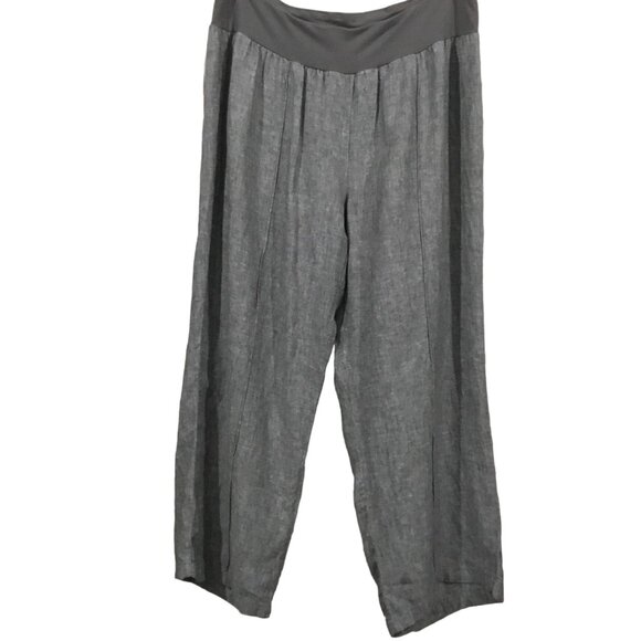 Coldwater Creek Linen Wide Leg Pull On High Waist Office Casual Pants Women 18W - Picture 1 of 6